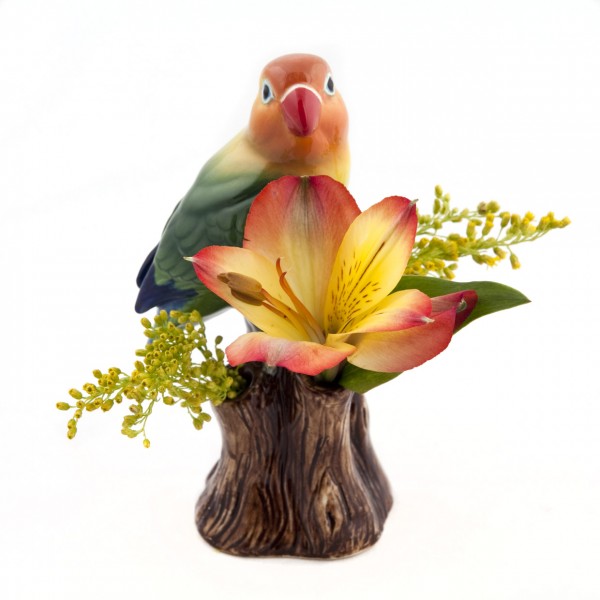 66063--Vase Love Bird orange